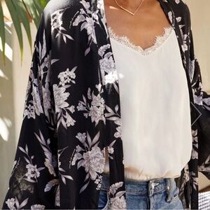 Spiritual Gangster Women's Floral Kimono Robe One Size Multicolor